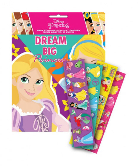 stickerboek Princess meisjes 22 cm papier 50 stickers