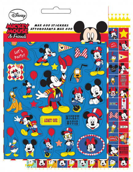 stickers Mickey & Friends 23 cm vinyl blauw 600 stuks