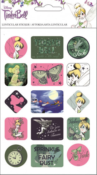 stickers Tinkerbell meisjes vinyl groen 15 stuks