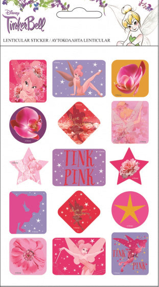 stickers Tinkerbell meisjes vinyl roze 15 stuks