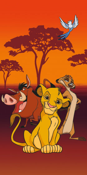 strandlaken Lion King junior 70 x 140 cm katoen oranje