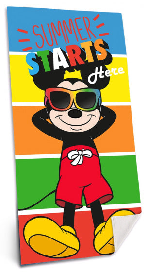 strandlaken Mickey Mouse 140 x 70 cm katoen blauw/rood