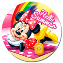 strandlaken Minnie Mouse 120 cm polyester roze