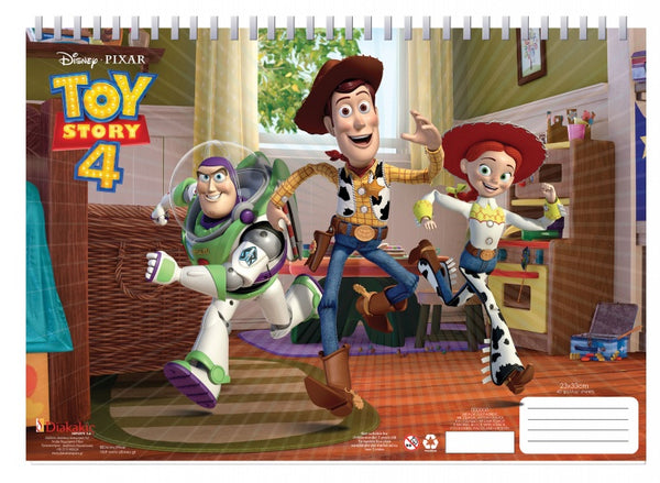 Toy Story 4 kleur- en stickerboek 23 x 33 cm blauw
