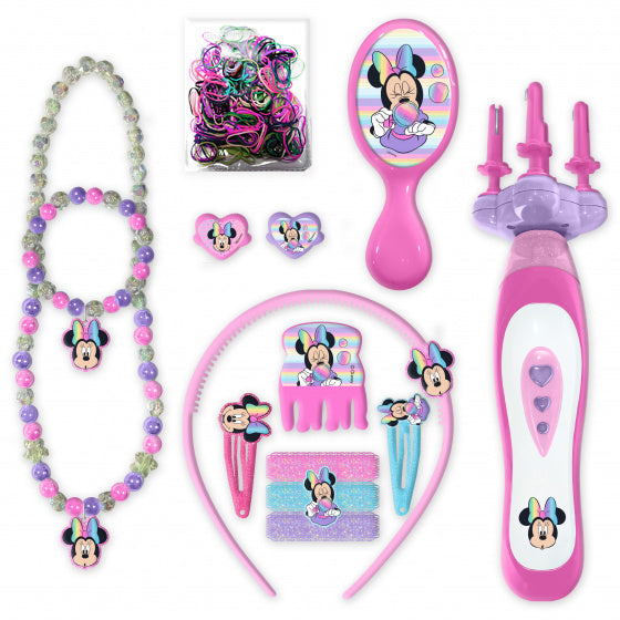 vlechtenmaker Minnie Mouse meisjes roze/paars 12-delig