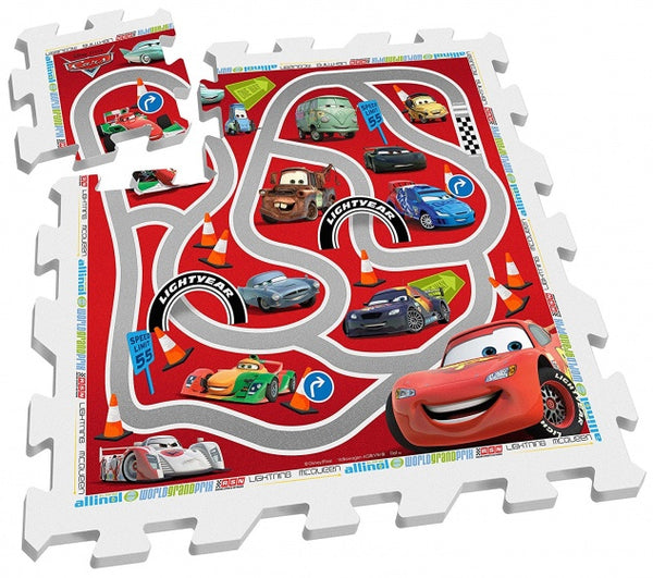 vloerpuzzel Cars junior rood/wit 9-delig