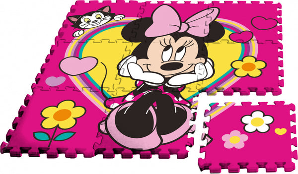 vloerpuzzel Minnie Mouse junior 90 cm foam roze 9-delig