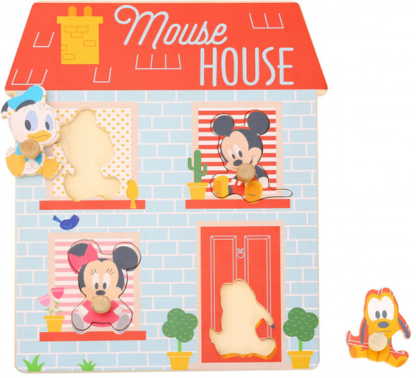 vormenpuzzel Mouse House junior hout 4 stukjes