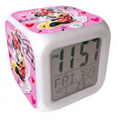 wekker Minnie Mouse digitaal led meisjes 8 cm wit/roze