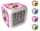 wekker Minnie Mouse digitaal led meisjes 8 cm wit/roze