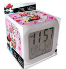 wekker Minnie Mouse digitaal led meisjes 8 cm wit/roze