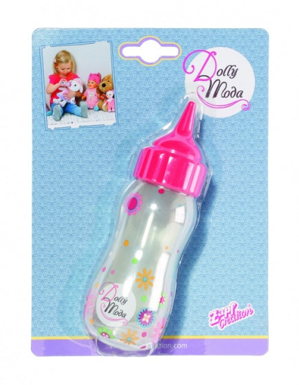 drinkfles 14 cm wit/roze