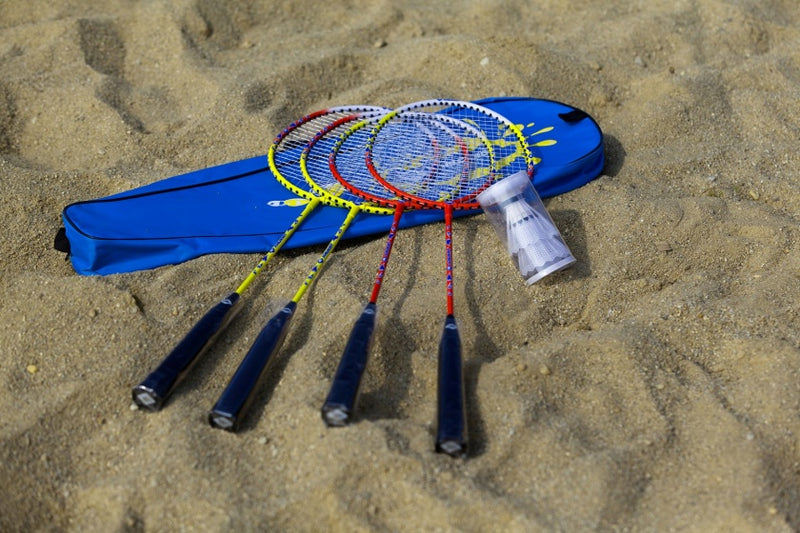 badmintonset 6-delig rood/geel