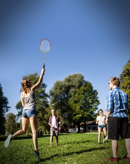 badmintonset 6-delig rood/geel
