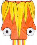 vlieger Octopus oranje/geel 124 x 127 cm