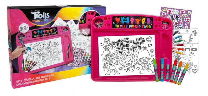 bureauset kleuren Trolls: World Tour junior roze