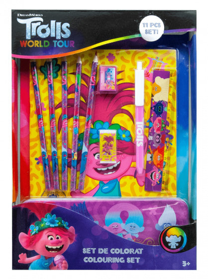 kleurset Trolls: World Tour junior papier 22-delig