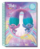 notitieboek & stickervel Trolls: World Tour A5 paars