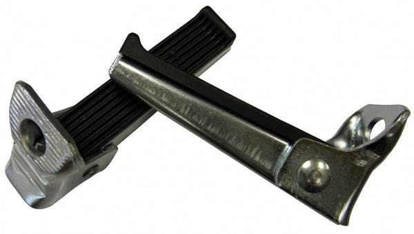 voetsteunen opklapbaar zwart/zilver 2 stuks