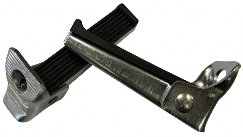 voetsteunen opklapbaar zwart/zilver 2 stuks