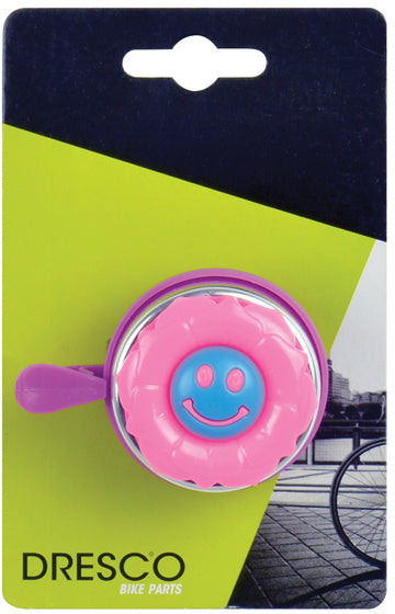 fietsbel Bloem meisjes ca. 50 mm staal zilver/paars