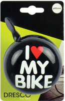 fietsbel dingdong I love My Bike 80 mm staal zwart
