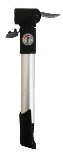 handpomp met Manometer 27,5 cm aluminium grijs/zwart