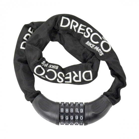 kettingcijferslot 6 mm staal/polyester 90 cm zwart