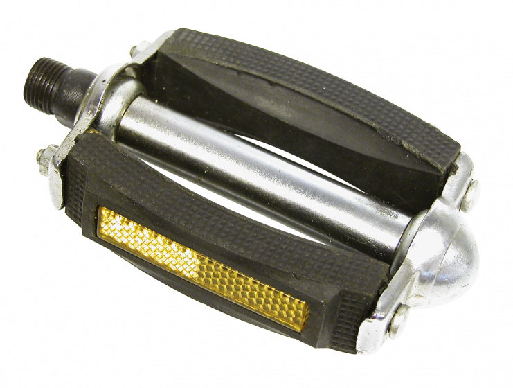 pedalen Klassiek metaalzwart/zilver 2 stuks