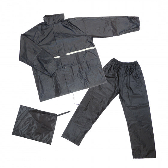 Regenpak Dresco Medium - zwart met reflectie