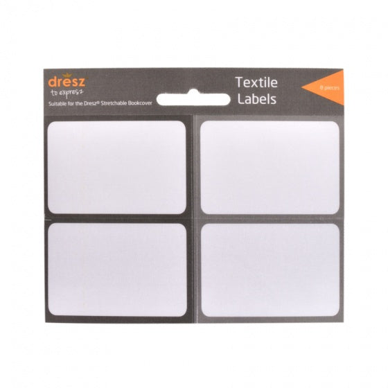 etiketten textiel wit/grijs 8 stuks