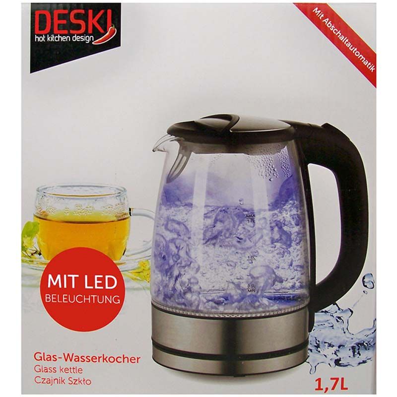 Glazen Waterkoker 1.7L met LED verlichting
