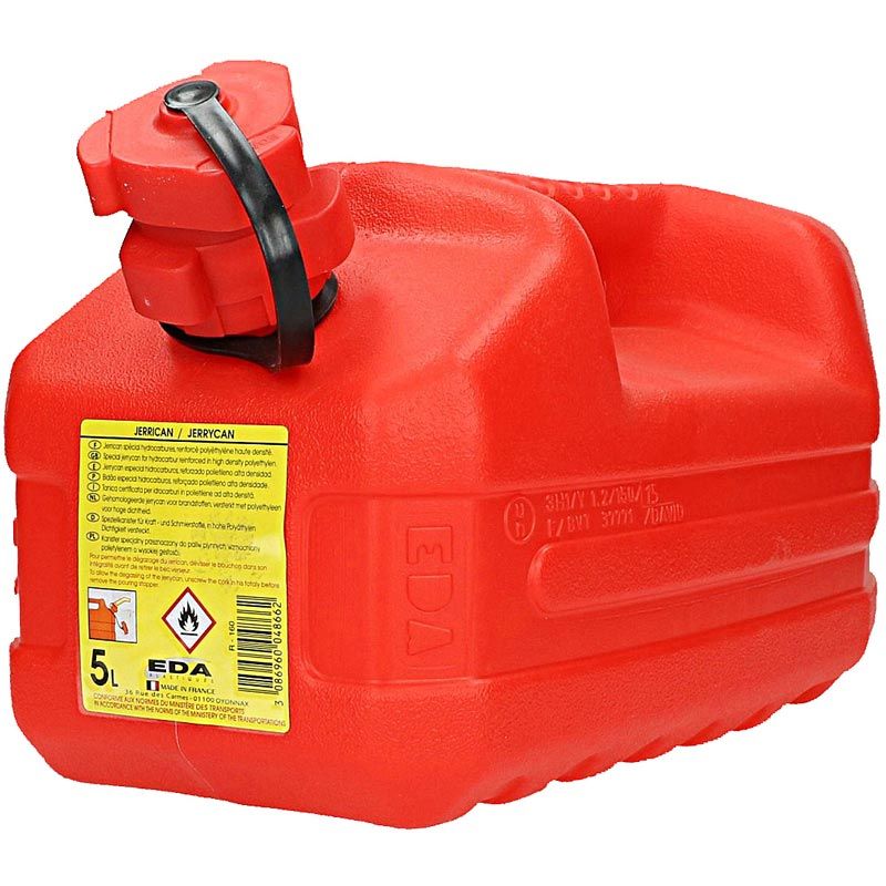 Benzine jerrycan met tuit, 5 liter