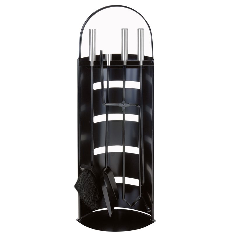 Openhaardset RVS zwart - 5 delig