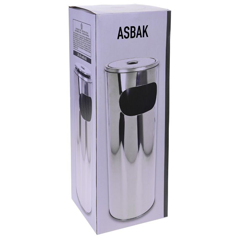 Staande Asbak met afvalbak - RVS - 20x59cm