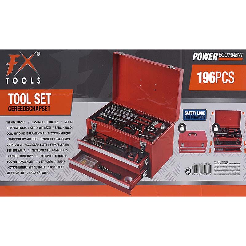 Gereedschapskist gevuld met gereedschap - 196 delig