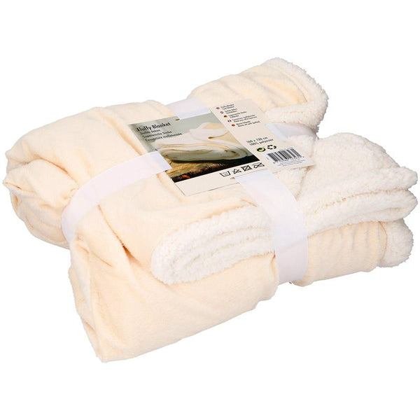 Vachtdeken 160 x 130 cm - beige