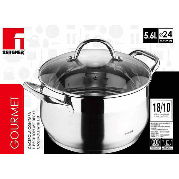 Bergner  RVS 18/10 kookpan 24cm - 5,6 liter