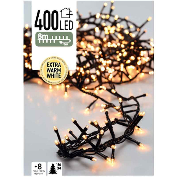 Micro Cluster 400 LED's 8 meter warm wit