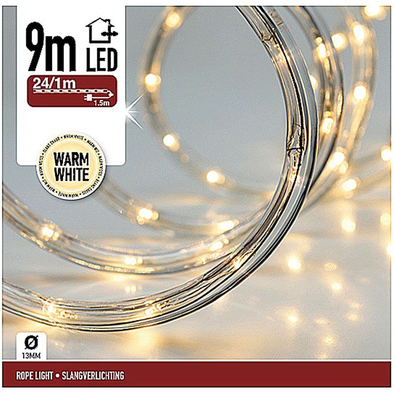 S.I.A. LED Lichtslang Warmwit 9M IP44