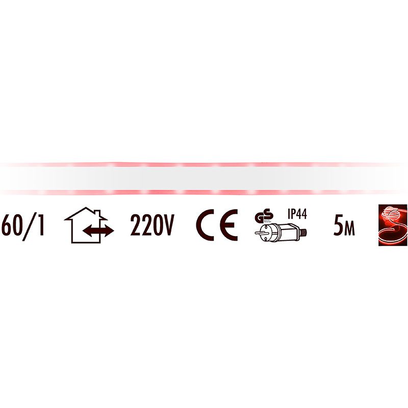 LED Neonlight 5 meter rood