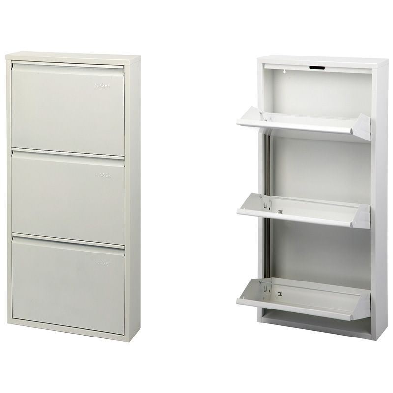 Duett Schoenenkast - 3 Vakken - Wandmontage - Wit