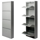 Duett Schoenenkast - 4 Vakken - Wandmontage - Grijs