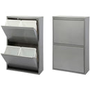 Duett - Afvalbak voor Recycling - Vrijstaand - 2 Dubbele Bakken - Grijs