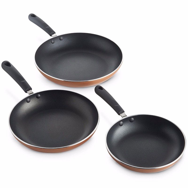 Koekenpannen(3x) met glazen deksels (2x)