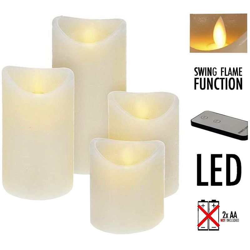Wax LED Kaarsen met afstandsbediening - Set van 4