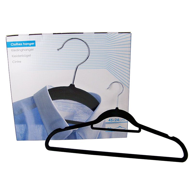 Kledinghanger vilt - set van 20 -  zwart