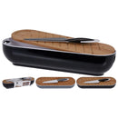 Stokbroodbox met snijplank en broodmes grijs