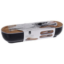 Stokbroodbox met snijplank en broodmes grijs