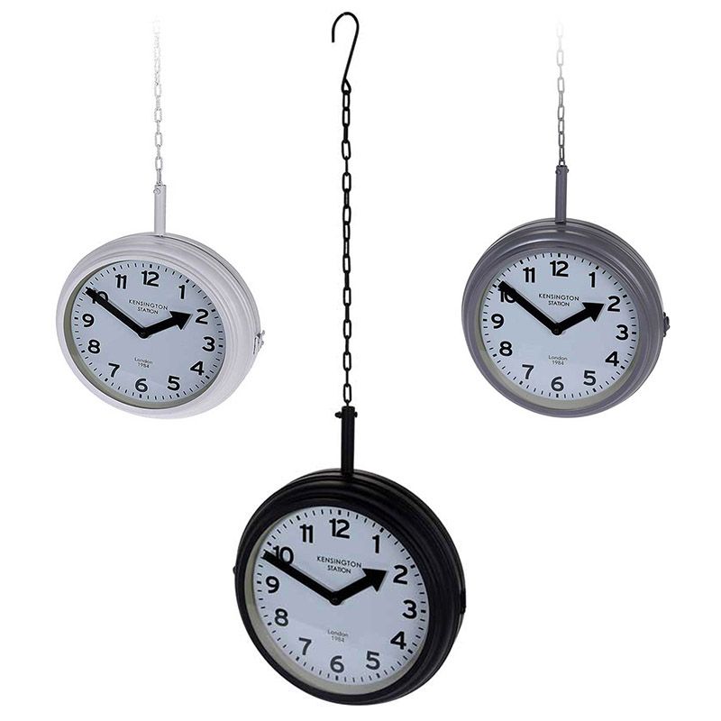 Stationsklok hangend - 30cm - wit